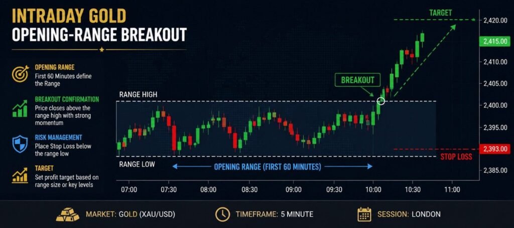 Fig 1.1 Gold intraday candlestick chart